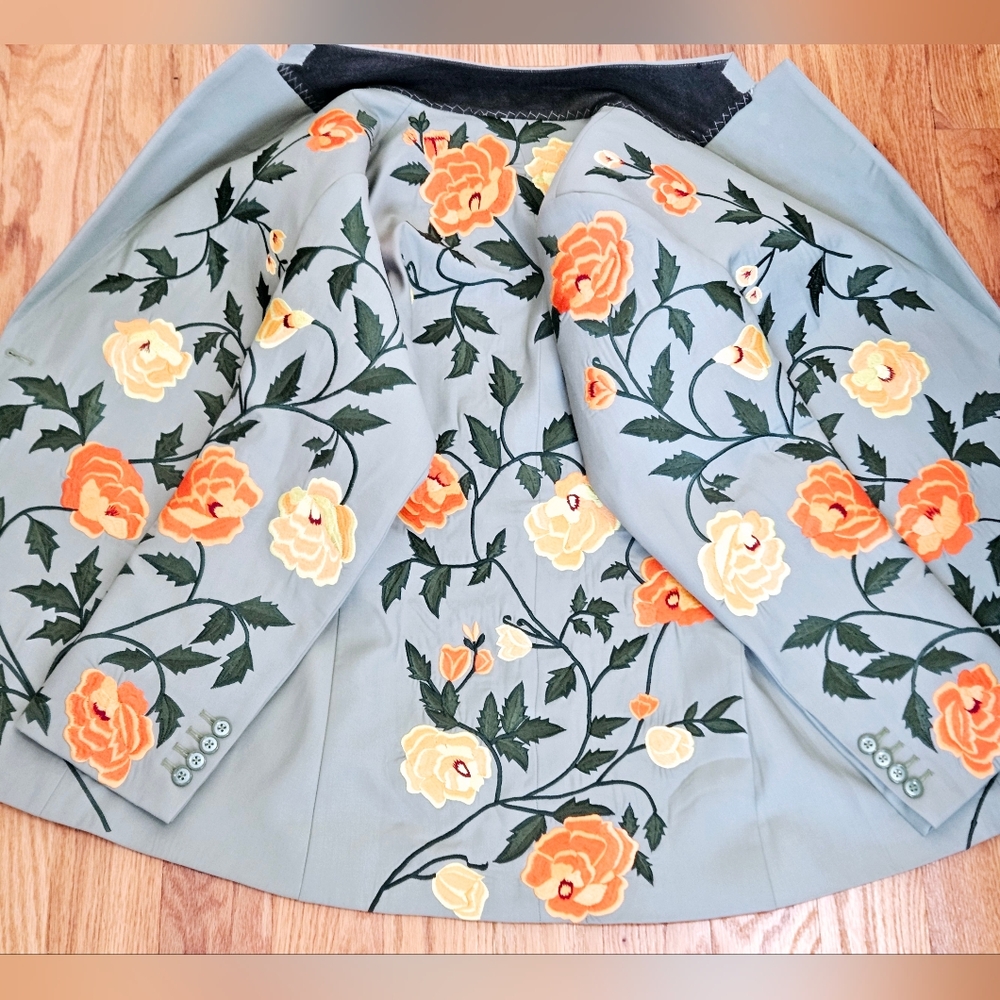 Addicted Bespoken Floral Embroidered Statement Blazer Men’s M - Picture 9 of 14